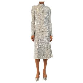 Rebecca Vallance Midikleid mit silbernen Pailletten - Größe UK 6