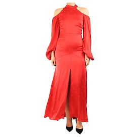 Alice by Temperley Vestido largo de satén rojo - talla UK 10