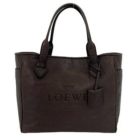 Borsa tote in pelle con logo inciso Loewe Heritage