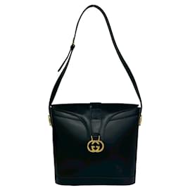 Borsa a mezza spalla in pelle GUCCI Vintage Sherry Line GG Logo