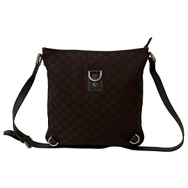 Gucci Abbey GG Nylon Leder Schultertasche
