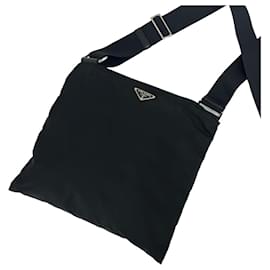 Borsa a tracolla in nylon Tessuto con placca logo Triangle Prada