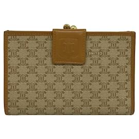 Céline Celine Vintage Macadam Blazon Logo Pattern Bi-fold Wallet