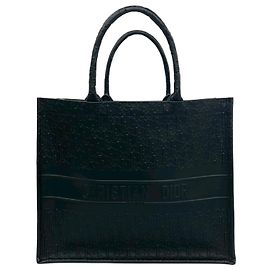 Book Tote Christian Dior in pelle nera