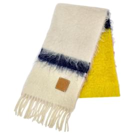 Stola in lana e mohair Loewe color Avorio e Multicolore