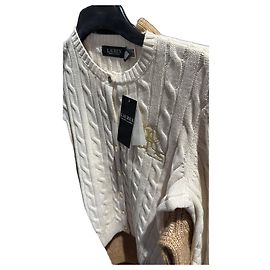Ralph Lauren Strickjacke mit Zopfmuster und Monogramm
