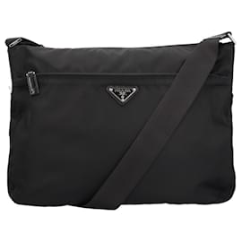 Borsa a tracolla in nylon nero Prada