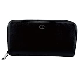 Christian Dior Black Leather Long Wallet