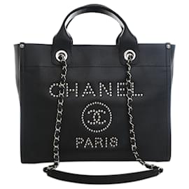 Tote Deauville Chanel Black Small Caviar Studded