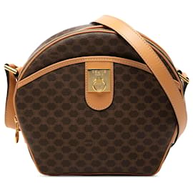 Celine Sac bandoulière en toile enduite Macadam marron - Céline