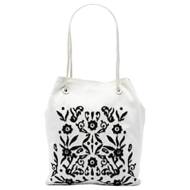 Prada White Nappa Ricamo Tote