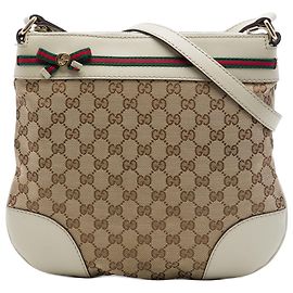 Gucci Beige GG Canvas Web Mayfair Crossbody