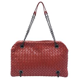 Borsa a spalla Bottega Veneta Red Nappa Intrecciato Duo