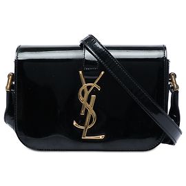 Borsa a tracolla Saint Laurent Black Small Patent Monogram Universite