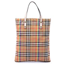 Burberry Beige House Check Canvas Rainbow Tote