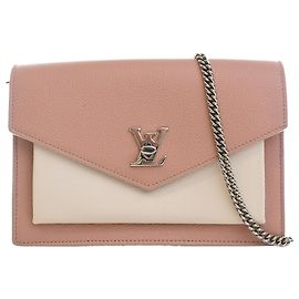 Pochette MyLockMe Chain in pelle bicolore rosa Louis Vuitton