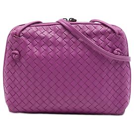 Bottega Veneta Borsa a tracolla in nappa viola Intrecciato Nodini