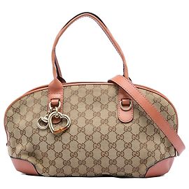 Borsa Gucci Beige GG Canvas Heart Bit