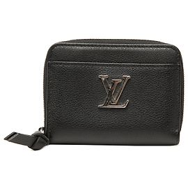 Portamonete Louis Vuitton Lockme Zippy in pelle di vitello nera