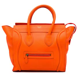 Celine Orange Mini Leder Luggage Tote - Céline