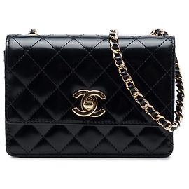 Chanel Black Micro CC Quilted Shiny Calfskin Single Flap