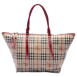 Tote Salisbury in tela rivestita Burberry Beige Medium Haymarket Check