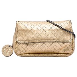 Bottega Veneta Borsa a tracolla con patta e catena Intrecciomirage in nappa oro