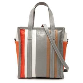 Balenciaga Bazar Shopper Satchel aus grauem Lammleder XS
