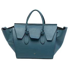 Tote Celine Blue Small Grained Calfskin Tie Knot - Céline