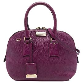 Borsa bowling Heritage Orchard in pelle di vitello a grana piccola Burberry, colore Purple