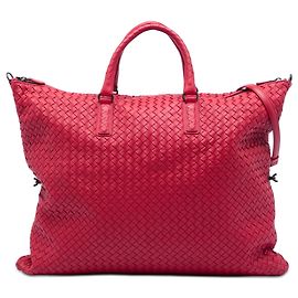 Borsa Tote Bottega Veneta Red Maxi Nappa Intrecciato Convertibile