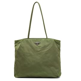 Tote in Tessuto verde Prada