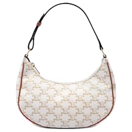 Céline Borsa a tracolla Ava in tela rivestita Triomphe marrone Celine