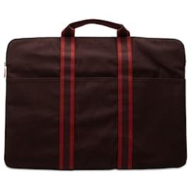 Hermès Red Toile Fourre Tout Porte Documents