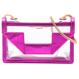 Borsa a tracolla Betty in PVC e pelle bianca con finiture metalliche Saint Laurent