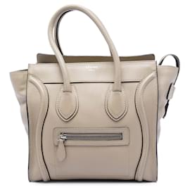 Céline Tote Luggage in micro pelle beige Celine