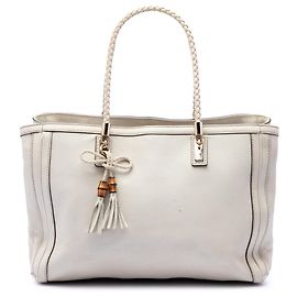 Bolsa Tote Bella em couro de bezerro branco Gucci