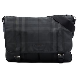 Borsa a tracolla in nylon a quadri Burberry Gray Smoke