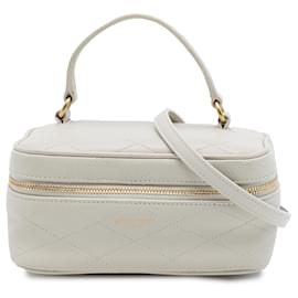 Borsa vanity Gaby in agnello trapuntato bianco Saint Laurent