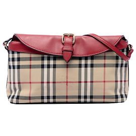 Burberry Beige Haymarket Check Canvas Leah Crossbody