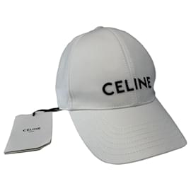 Cappellino da Baseball Logo Celine in Cotone Bianco - Taglia L - Céline