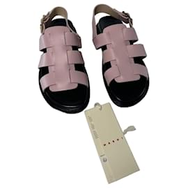Marni Sandali Fussbett in Pelle - Rosa - 39