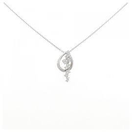 Autre Marque Collana Kumikyoku K10 White Gold Cubic Zirconia Diamond