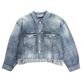 Giacca in denim decostruita con pannelli Balenciaga