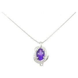 Autre Marque Collana in ametista e diamanti in platino PT900 PT850