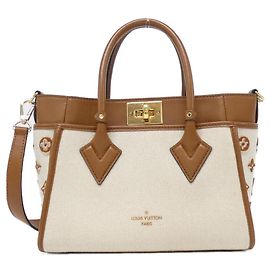 Bolso On My Side en lona y piel de becerro Louis Vuitton