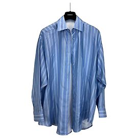 Camisa de seda a rayas azules Ermanno Scervino