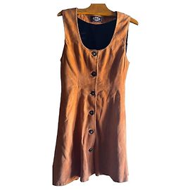 Autre Marque Vestido sem mangas de camurça laranja Rebelle