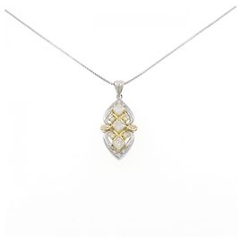 Autre Marque Collana in Diamante Pt900 K18YG Pt850