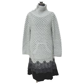 Autre Marque Abito in maglia crochet con collo alto Manoush